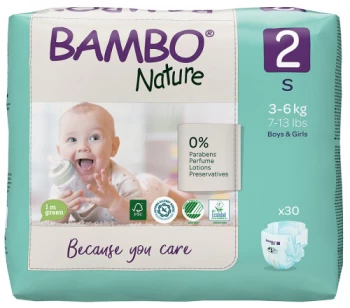 image of Bambo Nature Nappies - Size 2 - 30s