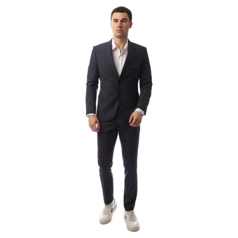 Image of Boss Mens Structured Tailored Fit Suit Blue male 34 (44)