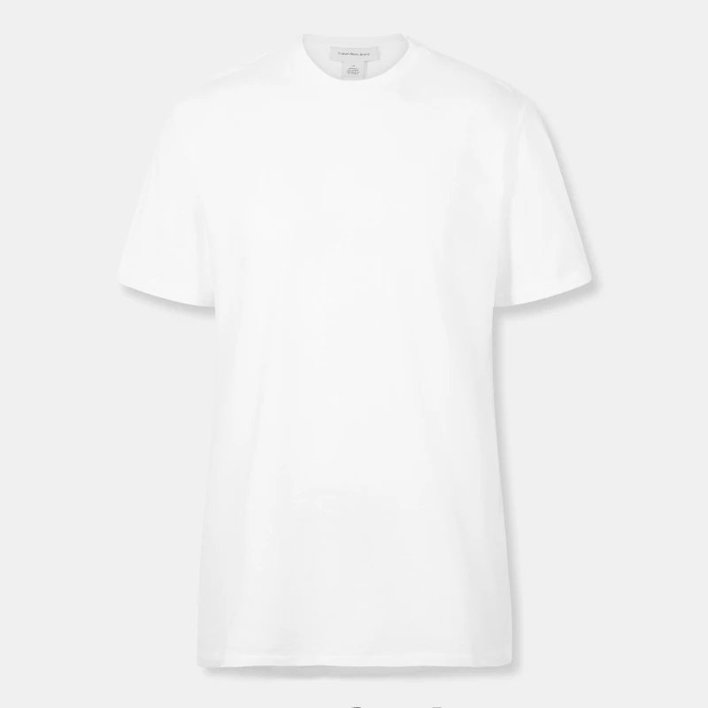 Image of Calvin Klein Jeans Mens Short Sleeve Crew Neck T-Shirt White male S
