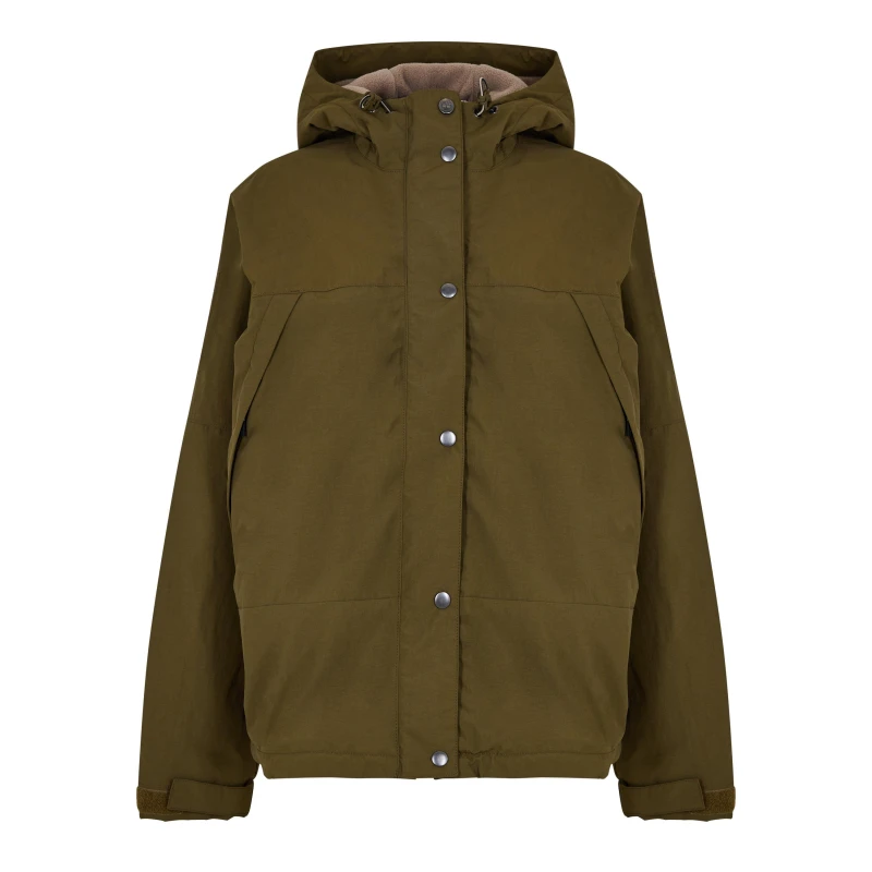 Image of Timberland Womens Water Resistant Fleece Lined Rain Anorak Dark Olive female 8 (XS)