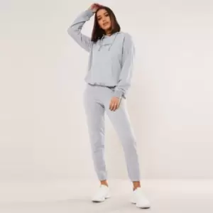 image of Missguided Petite Coord Hoody Jogger Set - Grey