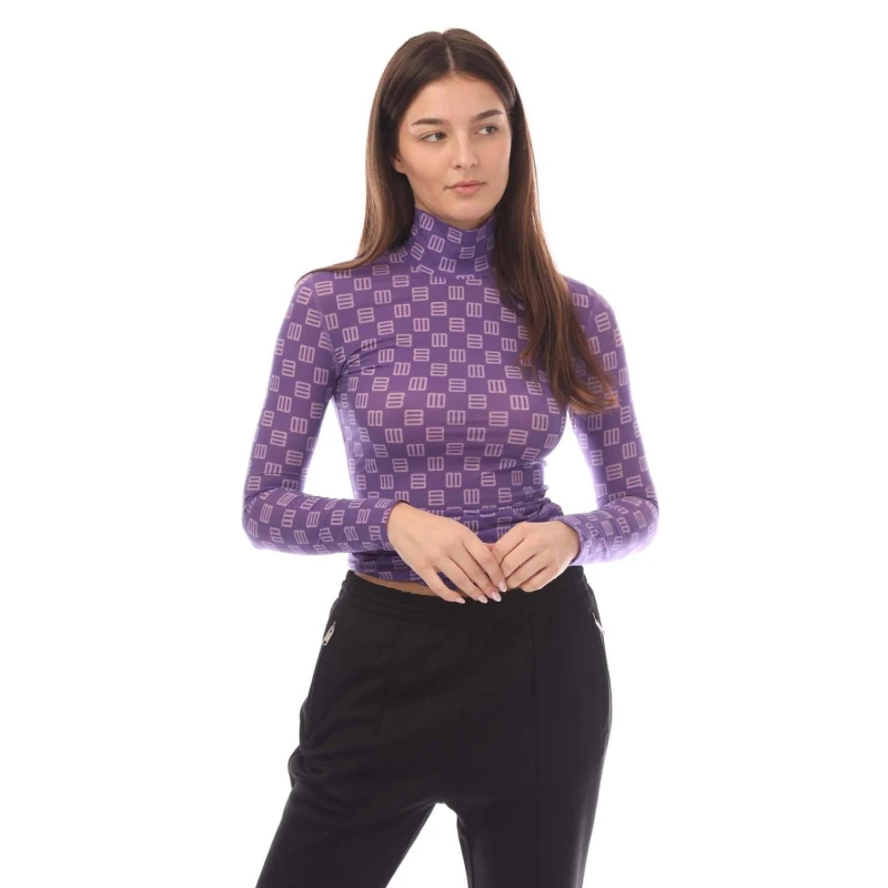 Image of Ambush Monogram Fitted Turtleneck Top - Purple Purple 10