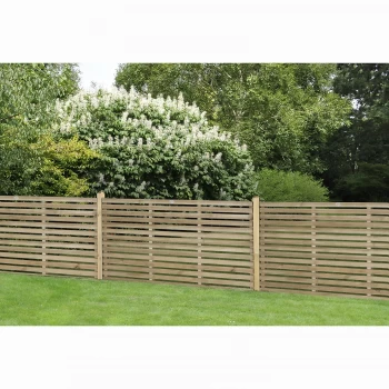 Image of Contemporary Single Slated 3ft Fence Panel - 1.8mx0.9m - 3 Pack