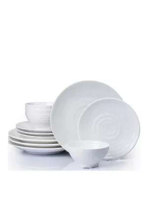 Image of 12 Piece Embossed Melamine Dinner Set