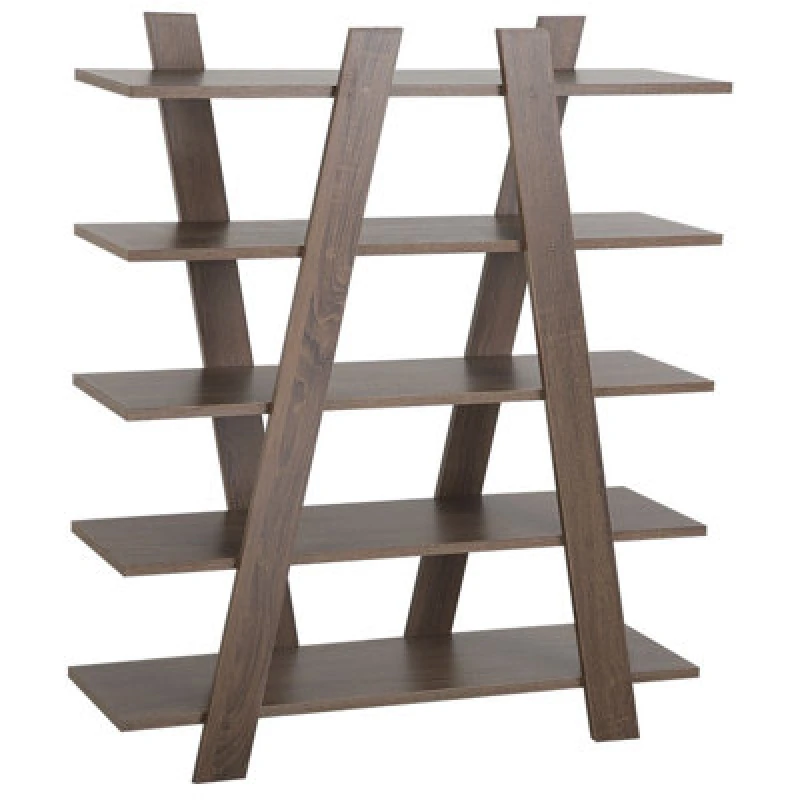 Image of Beliani 5 Tier Shelving Unit Escalante 116cm Dark Brown
