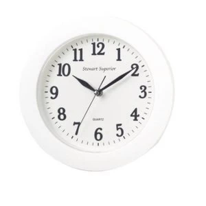 image of 5 Star Facilities Wall Clock Glass Face 12 Hour Dial White