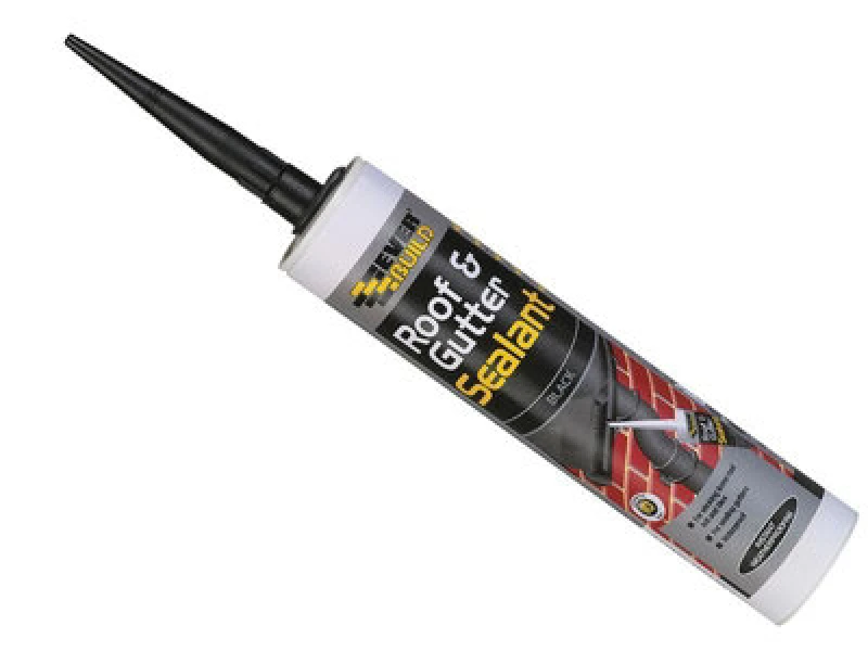 Image of Everbuild Everflex Roof And Gutter Sealant Black 295ml Pack Of 2 Butyl Based Sealant And Adhesive For Roofing