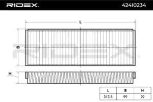 Image of RIDEX Pollen filter 424I0234 Filter, interior air,Cabin filter VW,AUDI,TOYOTA,XL1 Coupe,A6 Avant (4F5, C6),A3 Sportback (8PA),A3 Schragheck (8L1)