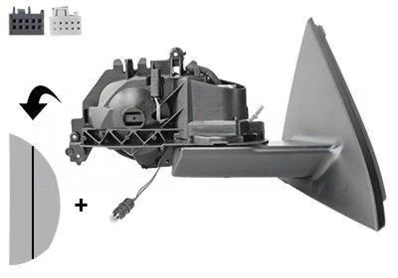 Image of VAN WEZEL 2930854 Wing mirror * HAGUS * Right, with mirror glass, without direction indicator Outside Mirror (50)