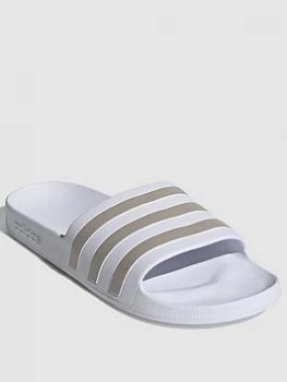 image of adidas Adilette Aqua - White/Grey Size 12, Men