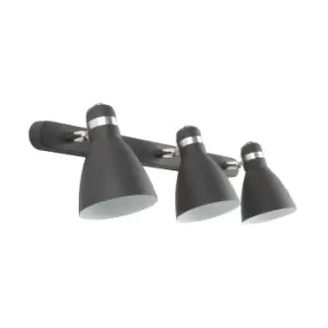 Image of Delta Ceiling Spotlight Bar, Matt Black, Satin Nickel, White, 3x E27