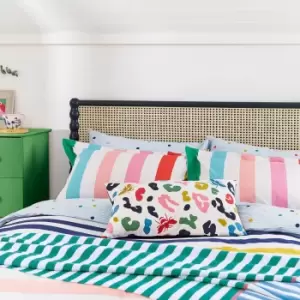 Image of Joules Rainbow Stripe Single Duvet Cover Set, Multi
