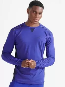 Image of Superdry Run L/s Top, Cobalt Blue, Size S, Men