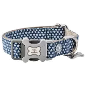 image of Hugo & Hudson Star Bone Buckle Dog Collar Navy