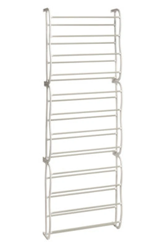 Image of Premier Housewares Stylish Over Door Cream 12 Tier Shoe Rack, Spacious Shoe Drawer Organizer For Bedroom, Sleek Storage Rack Cream