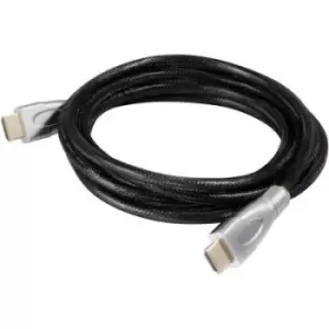 Image of club3D HDMI Cable HDMI-A plug, HDMI-A plug 1m Black, Silver CAC-1311 Metal foil shield, High Speed HDMI, UL-approved, Ultra HD (4k) HDMI, Duplex use