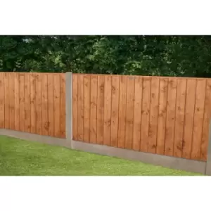 Image of Forest Garden Closeboard Fence Panel 6' x 3' (5 Pack) in Golden Brown Timber