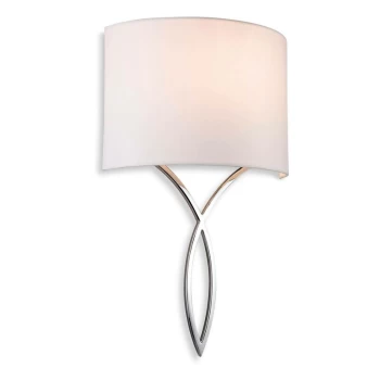 image of Firstlight - Conrad - 1 Light Indoor Wall Light Chrome, Cream Shade, E27