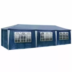 image of Tectake Gazebo 9X3M With 8 Side Panels Blue