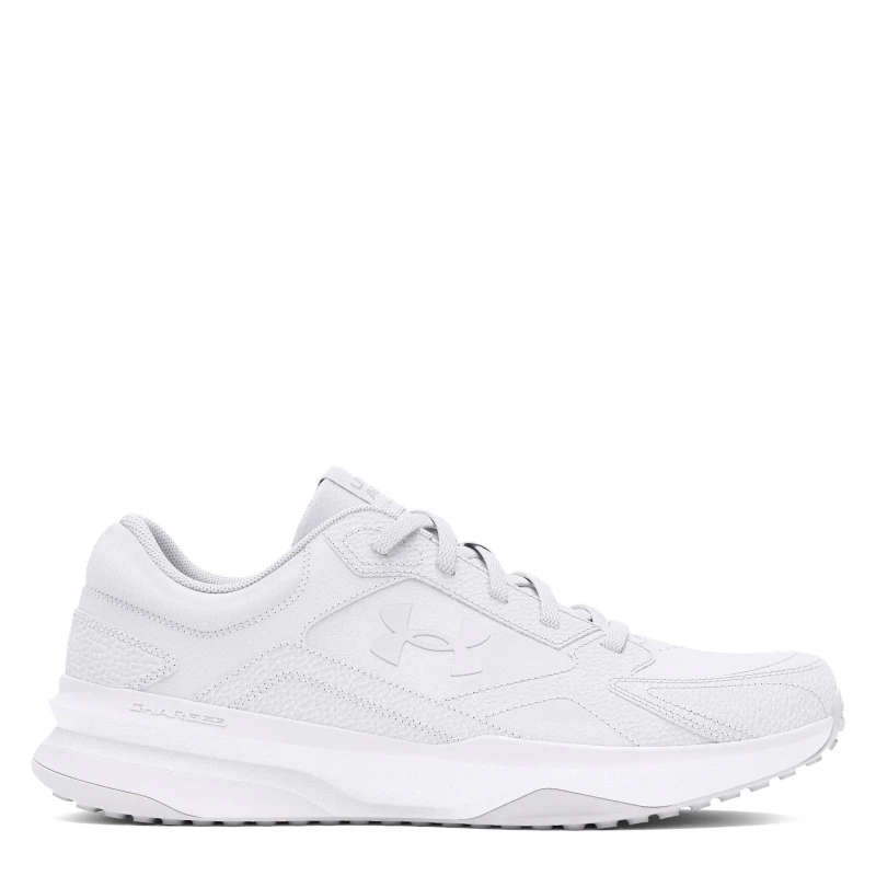 Image of Under Armour Mens Edge Leather Low-Top Trainers Wht/Halo male 7 (41)