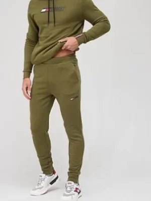 Image of Tommy Sport Tommy Hilfiger Sport Logo Fleece Hoody, Green, Size 2XL, Men