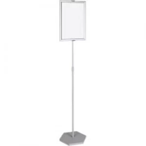 image of Bi-Office Freestanding Display Stand Curled Silver Height Adjustable A4 1750 mm