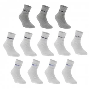 Image of Donnay Quarter Socks 12 Pack Childrens - White
