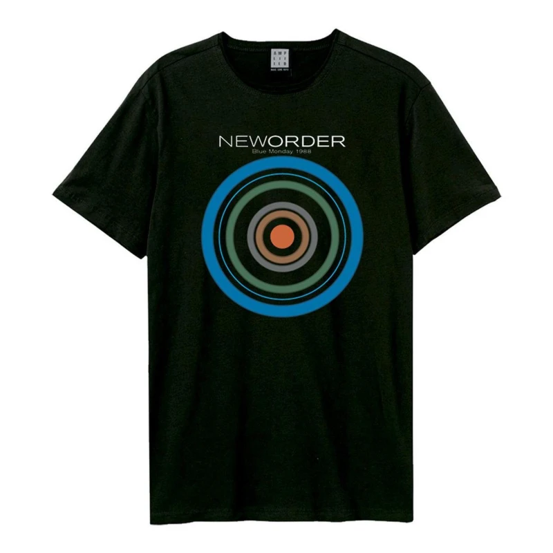Image of Amplified Mens Blue Monday New Order T-Shirt in Black Size: Large Black Male L