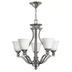 Image of 5 Bulb Chandelier Hanging Pendant LIght Brushed Nickel LED E27 60W Bulb