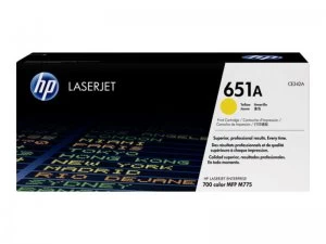 Image of HP 651A Yellow Laser Toner Ink Cartridge