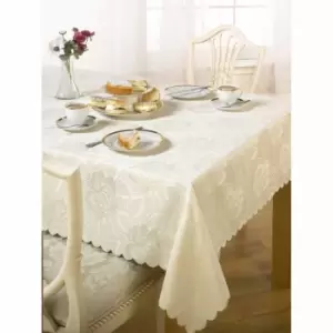 Image of Green & Sons Table Cloth Damask Rose 70 X 108" Cream