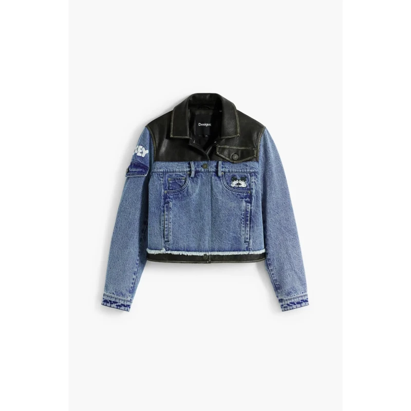 Image of Desigual Womens denim jacket Desigual Constrast Mickey Bleu Female XS