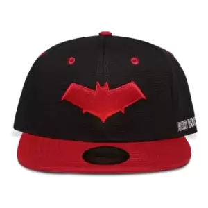 Image of DC COMICS Red Hood Logo Snapback Baseball Cap, Black/Red (SB307721BTM)