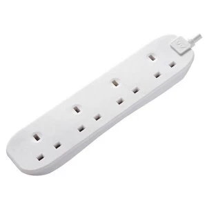 Image of Masterplug Extension Lead 240V 4-Gang 13A White 2m