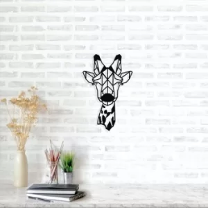 Image of Giraffe Head Black Decorative Metal Wall Accessory