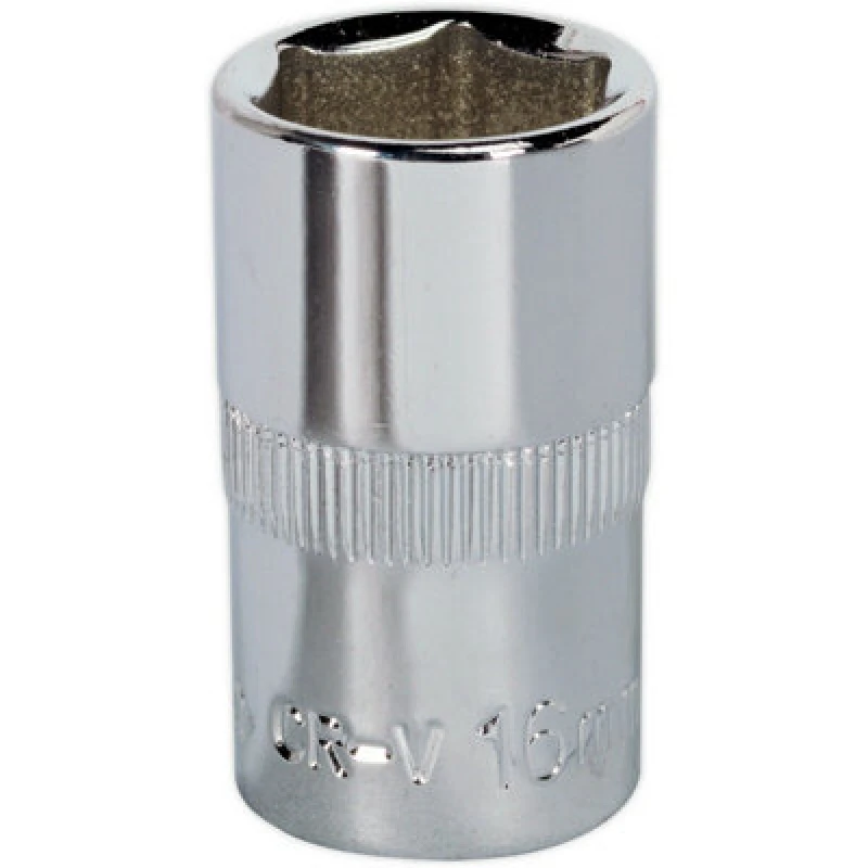 Image of Loops 16mm Forged Steel Drive Socket - 1/2" Square Drive - Polished Chrome Vanadium Metallics