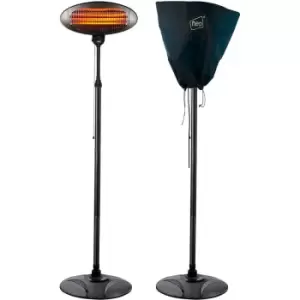 image of Neodirect - Neo 2KW Patio Heater Electric Quartz Outdoor Free Standing Waterproof Garden Includes Waterproof Protective Rain Cover