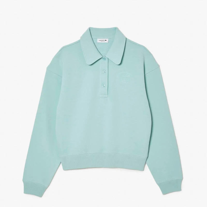 Image of Lacoste Relaxed Fit Embroidered Polo Sweatshirt - Green Green 12