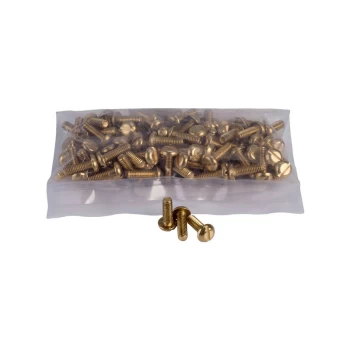 image of 3747144 Brass Pan Head Machine Screws M4 x 12mm (Pack of 100) - Schneider Electric