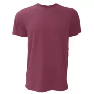 image of Canvas Unisex Jersey Crew Neck T-Shirt / Mens Short Sleeve T-Shirt (2XL) (Maroon)