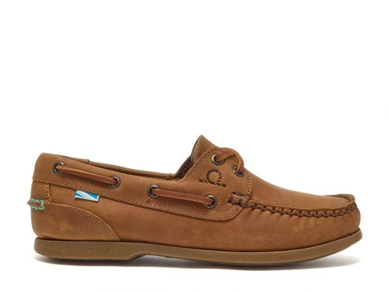 Image of CHATHAM MARINE Womens Deck Lady II G2 - Premium Leather Boat Shoes in Walnut Size: 8 Walnut Female 8