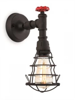 Image of 1 Light Indoor Wall Light Rustic Black, E27