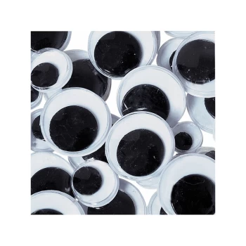 Image of Rapid Self Adhesive Wiggly Eyes, Black, Assorted Sizes - Pack of 100