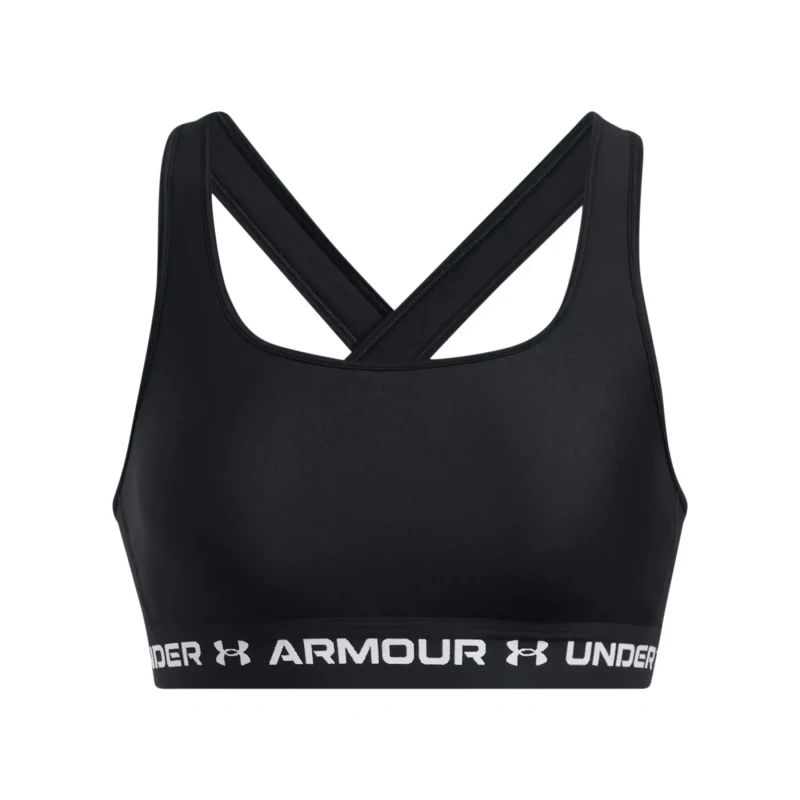 Image of Under Armour Armour Crossback Mid Bra Medium Impact Sports Womens - Black 8