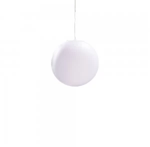 Image of Globe Ceiling Pendant 1 Light E27 Small Outdoor IP44, Opal White