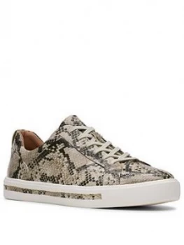 Image of Clarks Un Maui Lace Leather Trainer - Natural Snake, Natural Snake, Size 8, Women
