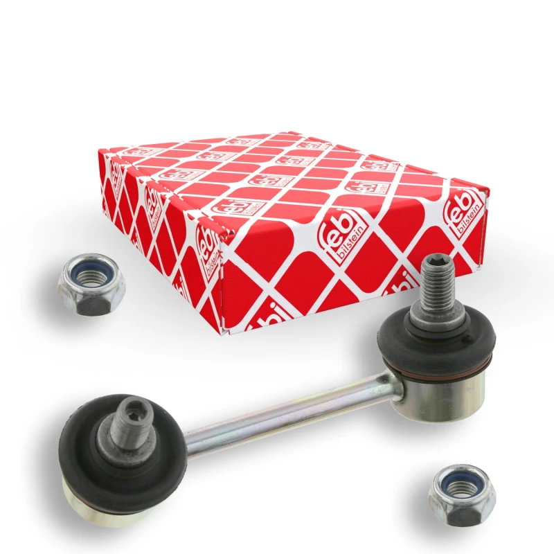 Image of FEBI BILSTEIN 27331 Anti-roll bar link OE Turbo NEW, Rear Axle Left Steel Link Stabiliser (3229)