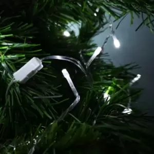 Image of Choice of Length & Colour - Premier Christmas Timelights Outdoor Multi Function Battery Lights with Timer & Clear Cable