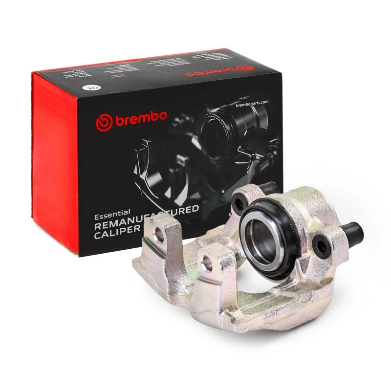 Image of BREMBO F 06 153 Brake caliper ESSENTIAL LINE Front Axle Right Grey Cast Iron Brake Caliper (78)