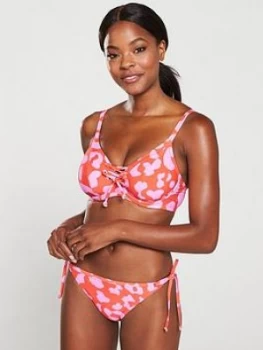 Image of Pour Moi Island Escape Underwired Rope Bikini Top - Red Pink, Red/Pink, Size 32C, Women